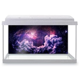 Aquarium Fish Tank Background 90x45 cm - Dreamscape Galaxy Purple Space Sky Static Cling Vinyl Vivarium Terrarium External Application #50779