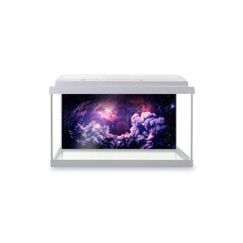 Aquarium Fish Tank Background 90x45 cm - Dreamscape Galaxy Purple