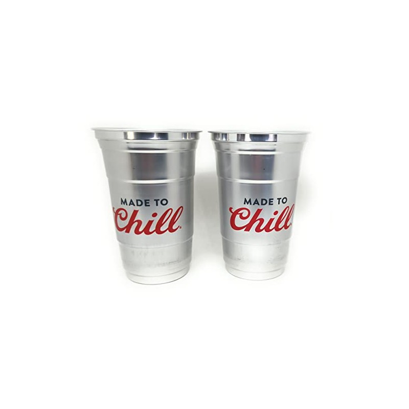 Coors Light Metal Aluminum 22 Ounce Cups - Set of