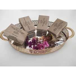 Natural Handmade Soap Bar Set, 4-Pack, 90g Each, Donkey Milk, Goat Milk & Honey, Rose & Chamomile, Rice Extract Gentle Face & Body Cleansers