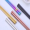 Stainless Steel Chopsticks,Reusable ,Dishwasher Safe , Easy to Use（5 PCS,golden）