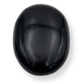 GEMSCITE Wholesalegemshop Black Agate Gemstone Carved Palm Stone/Pocket Palm Stone/Reiki Healing & Crystal Grid for Natural Body Chakra Balancing