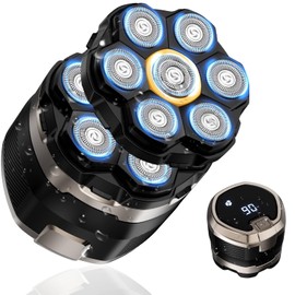 7D Head Shaver for Bald Men, 2 Magnetic Detachable Blades, Wet/Dry