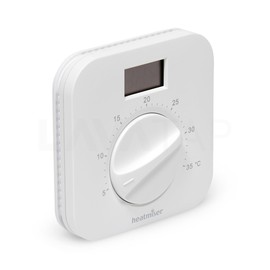 Heatmiser DS1-L V2 Dial Room Thermostat LCD Temperature Display 230v White LavaTap Suits System or Combi Boiler
