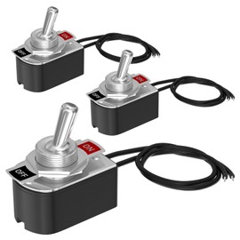 GUEEYUAW 3 Pcs Toggle Switch, 6A/125V 3A/250V, SPST 2 Pin ON Off Rocker Switch, for Automotive Trucks Boats Marine