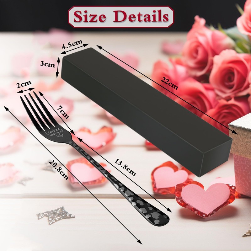 EDATOFLY 2 Pieces Fork with Engraving I Forking Love You,