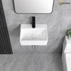 KARAMAG Small Vessel Sink 15"x12" Wall Mount Bathroom Sink Rectangular