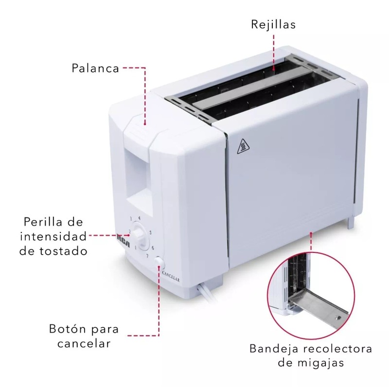 Rca Tostador De Pan Rc-t1 Color Blanco
