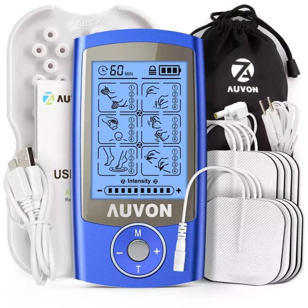 Branded AUVON Rechargeable TENS Unit Muscle Stimulator 24 Modes 4th