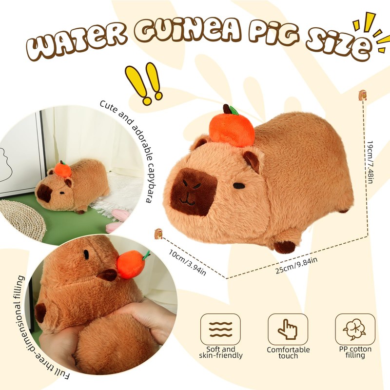 Capybara Plush, Capybara Stuffed Animal with Cute Turtle Backpack, Capybara