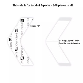 Walker Tape, LLC Super Stick Support Tape Contour Shape "B"  3-pk =108 Piece Lace Wig Hair Piece