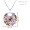 Mecool Crystal Pendant Necklace Colourful Silver Cubic Zirconia Necklace Multi-Stone