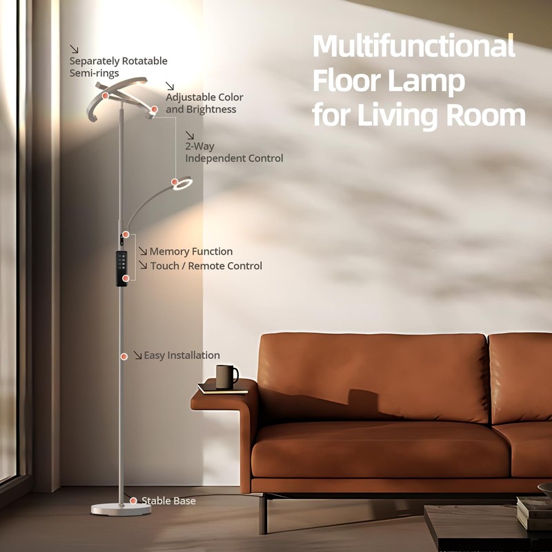 FIMEI Split Floor Lamp Modern LED Rotatable Floor Lamp with