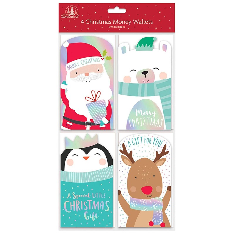 Christmas Money Wallet & Envelope Pack of 4 - Cute