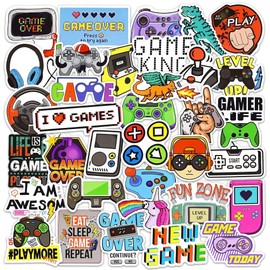 DETICKERS Gaming Stickers for Boys 8-12 Video Game Stickers Pack for Boys Water Bottles Stickers Vinyl Stickers for Teens Boys