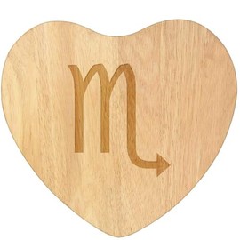 'Scorpio Sign' Wooden Heart Shaped Chopping/Cutting Board (WB00084435)