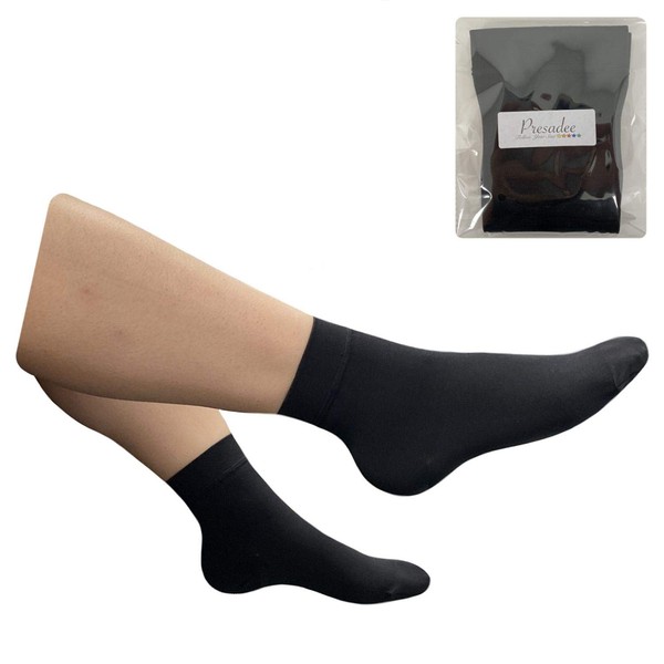 Presadee Closed Toe 15-20 mmHg Moderate Compression Foot Leg Ankle Sock Sleeve (Black, 4X-Large)