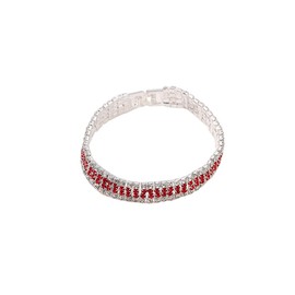 Shiny Rhinestone Classic Tennis Bracelet Multicolor Fashion Bracelet for Women-Red