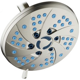 Hotel Spa AquaCare As-Seen-On-TV High Pressure Spiral 6-mode 6 inch Rain Shower Head with Special Hygienic Anti-clog Nozzles for Cleaner, More Powerful Shower Top American Brand/Satin Nickel Finish