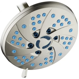 Hotel Spa AquaCare As-Seen-On-TV High Pressure Spiral 6-mode 6 inch Rain Shower Head with Special Hygienic Anti-clog Nozzles for Cleaner, More Powerful Shower Top American Brand/Satin Nickel Finish