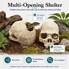 Fokauiwo Skull Terrarium Decor Reptile Hideout for Tank (Black)