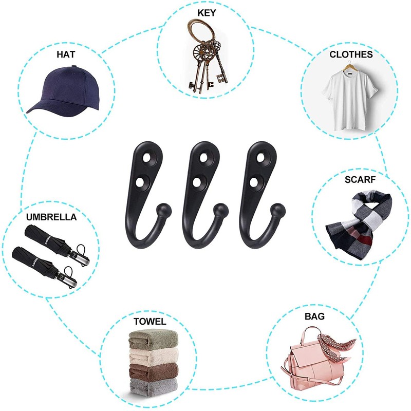 40 Pieces Wall Mounted Key Hook Robe Hooks Cloth Hanger