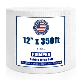 PRIMPKG 12in x 350ft Bubble Cushion Rolls, Bubble Cushion Packaging, Coreless roll, Shipping Packaging, Packing and Moving Boxes, Heavy Duty Moving and Shipping (12in x 350ft 1 Roll)