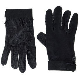 HKM 9100 Adult Riding Gloves Soft with Elastic Insert, 9100 Black, S