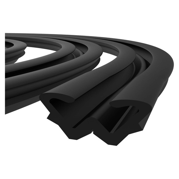 CRL Flexible Flocked Rubber Glass Run Channel for Universal for Buses and RV Windows - 96 in long