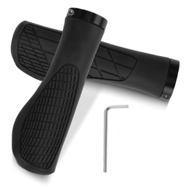 1 Pair Bicycle Handlebar Grips, Non-Slip Durable Soft Rubber for 22.2mm Handlebars, Comfortable Grip, Suitable for MTB, City & Road Bikes