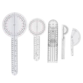 5Pcs Medical Goniometer Transparent Plastic Multifunction Joint Goniometer Set Kit