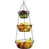 Heavy Duty - 3 Tier Hanging Kitchen Black Fruit Basket