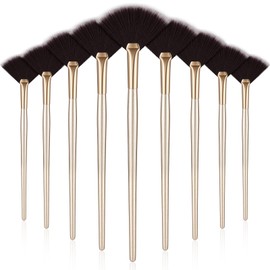 9 Pieces Facial Fan Mask Brushes, Soft Facial Applicator Brushes Tools for Peel Glycolic Makeup for Mud Cream(Brown)