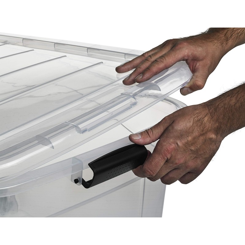 Logiplast Pack of 5 Transparent Storage Boxes 14 Litres with
