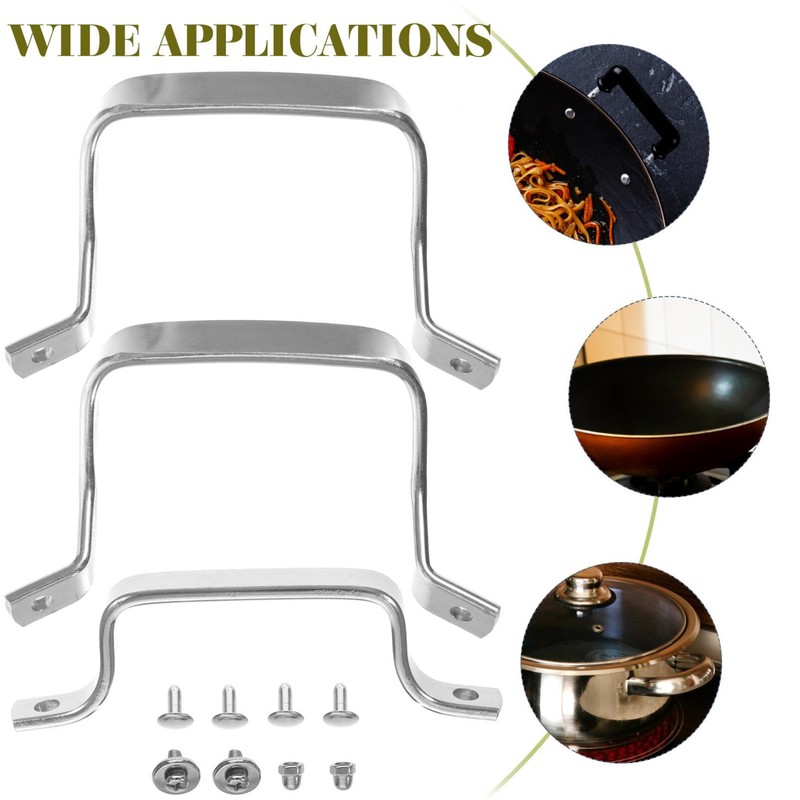 Kichvoe 1 Set Stainless Steel Pot Handles Replacement Metal Pot