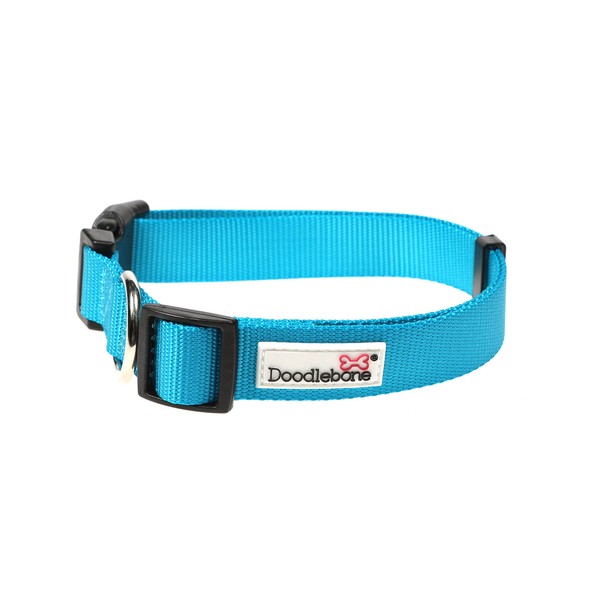 Doodlebone Dog Collar, Aqua, 1-2