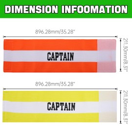 Qimoo 1Pcs Orange + 1Pcs Yellow Youth Captain Armband for Soccer Training, Adults & Youths Arm Band Elastic Captain Armbands Adjustable Soccer Basketball Player Captain Arm Band