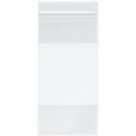 Plymor 4" x 8" (Pack of 500), 2 Mil with White-Block Zipper Reclosable Plastic Bags