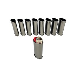 Funda de metal en blanco para encendedores regulares Bic J6, paquete de 10 unidades (negro cromo)