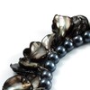 Avalaya Black Simulated Pearl & Shell Bead Cord Necklace (Silver
