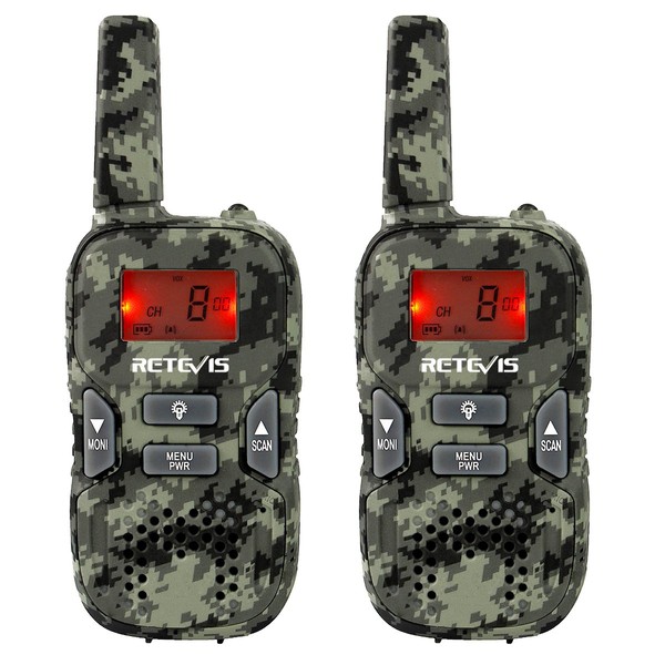 Retevis RT33 PMR RADIO FOR OUTDOOR Camouflage Travel and Children with LCD Display (1 Pair)