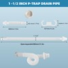 iFealClear 1-1/2" Sink Drain P-Trap Pipe with Aluminum Nut, Flexible