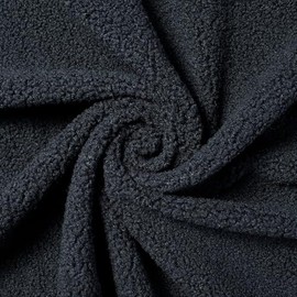 Sherpa Faux Fur Fleece W/Backing 56/57 Inch Insulating Abrasion Resistant 380 GSM Fabric by The Yard - for Apparel, Accessories, & Décor - Navy Blue (10 Yards)
