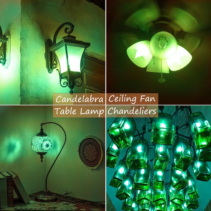 OHLGT E12 Flame Bulbs, 3 Mode LED Candelabra 2.0 Watt