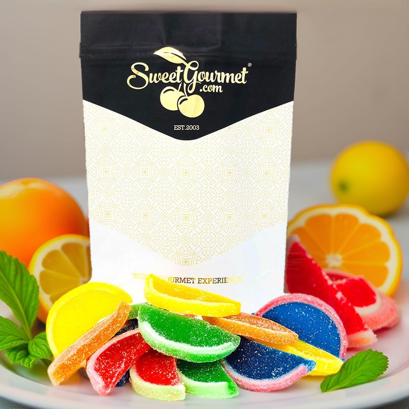 SweetGourmet Assorted Fruit Slices | Candy Fruit Jelly | Vegan,