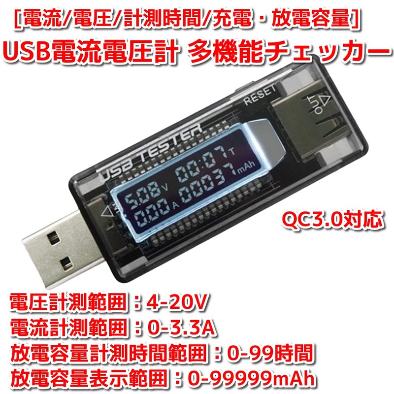 homefunny USB Current Voltage Tester, Checkers, 4 – V/0 – A Fast Charge QC2.0 0 X