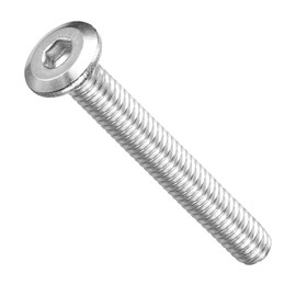 METALLIXITY Flat Head Hex Socket Cap Screws Bolts(1/4"-20x2") 10Pcs, 304 Stainless Steel Hex Socket Furniture Bolts Countersunk Screws - for Furniture Woodworking Project, Silver Tone