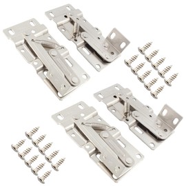 JAKOUE 2 Pair of 45 Degree Opening Angle Durable Tip Out Tray Hinges，Satin Nickel Durable Easy Install Bathroom Sink Front Drawer Hardware for Kitchen Sink or Bathroom Cabinet Organizer