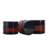 2Pack 10ml /0.33 oz Amber Round Glass Jars Empty Cosmetic