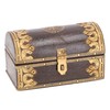GURU SHOP Rustic semi-circular small treasure chest, wooden box, jewellery